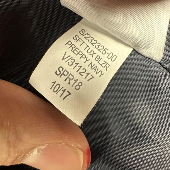 Banana Republic Blazer Womens 8P Blue Tuxedo Preppy Navy Petite Lined Jacket - Picture 11 of 12